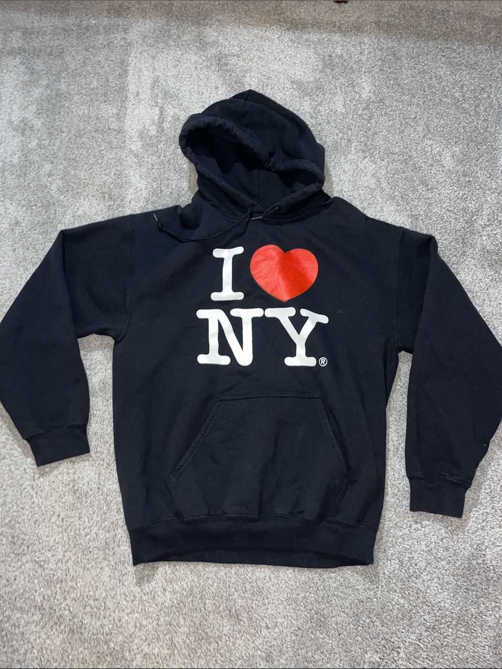I ❤️ NY Hooded Hoodie Sweatshirt Unisex ADULT Size Medium Black